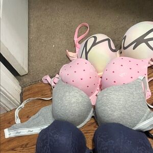 Victoria's Secret Pink, Gray, and Blue Bra Collection